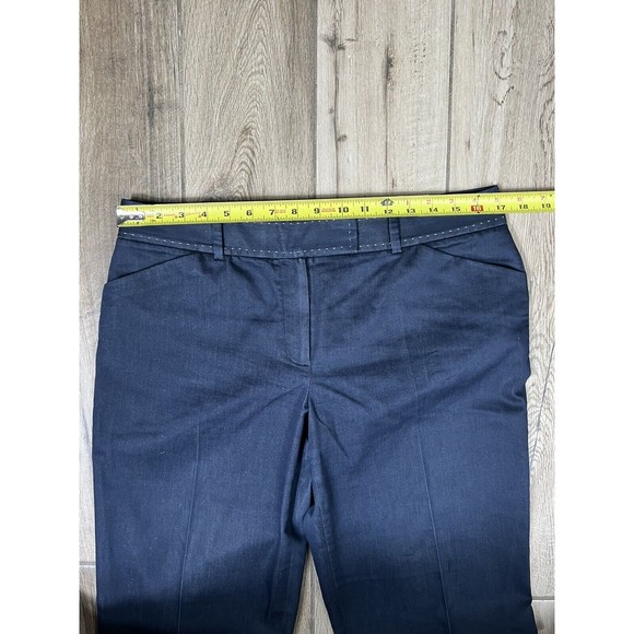Tahari Pants Womens 12 Blue Boot Cut Mid Rise Flat Front Dress Career Slacks - Picture 9 of 16